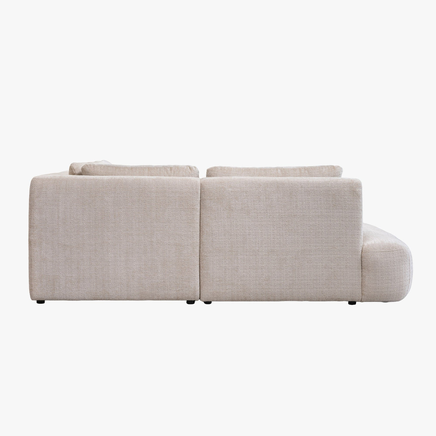MERYA Canapé d'angle modulable en tissu beige - Angle gauche - Canapés d'angle - Mobilier Deco