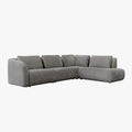 MERYA Canapé d'angle modulable en tissu gris - Angle droit