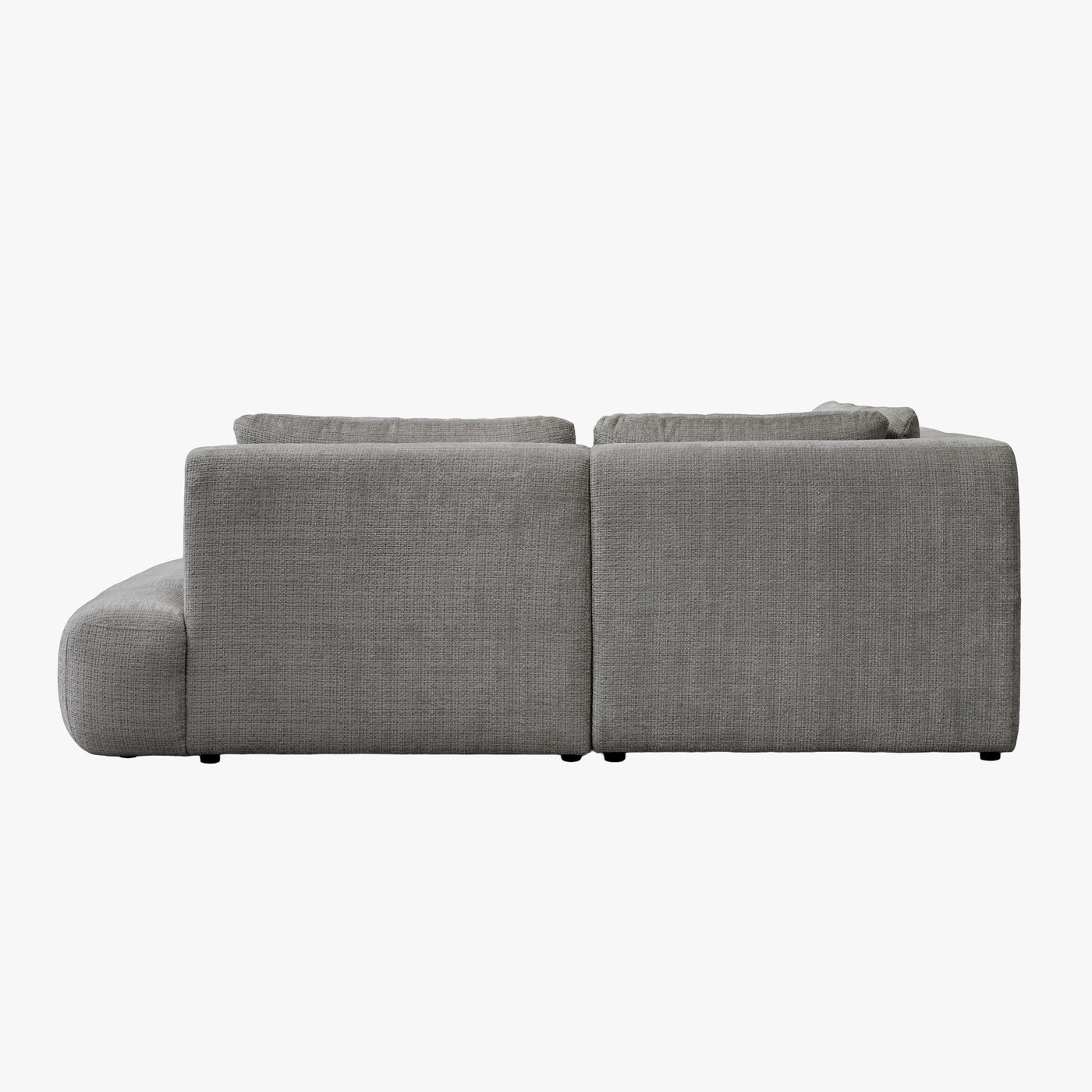 MERYA Canapé d'angle modulable en tissu gris - Angle droit - Canapés d'angle - Mobilier Deco