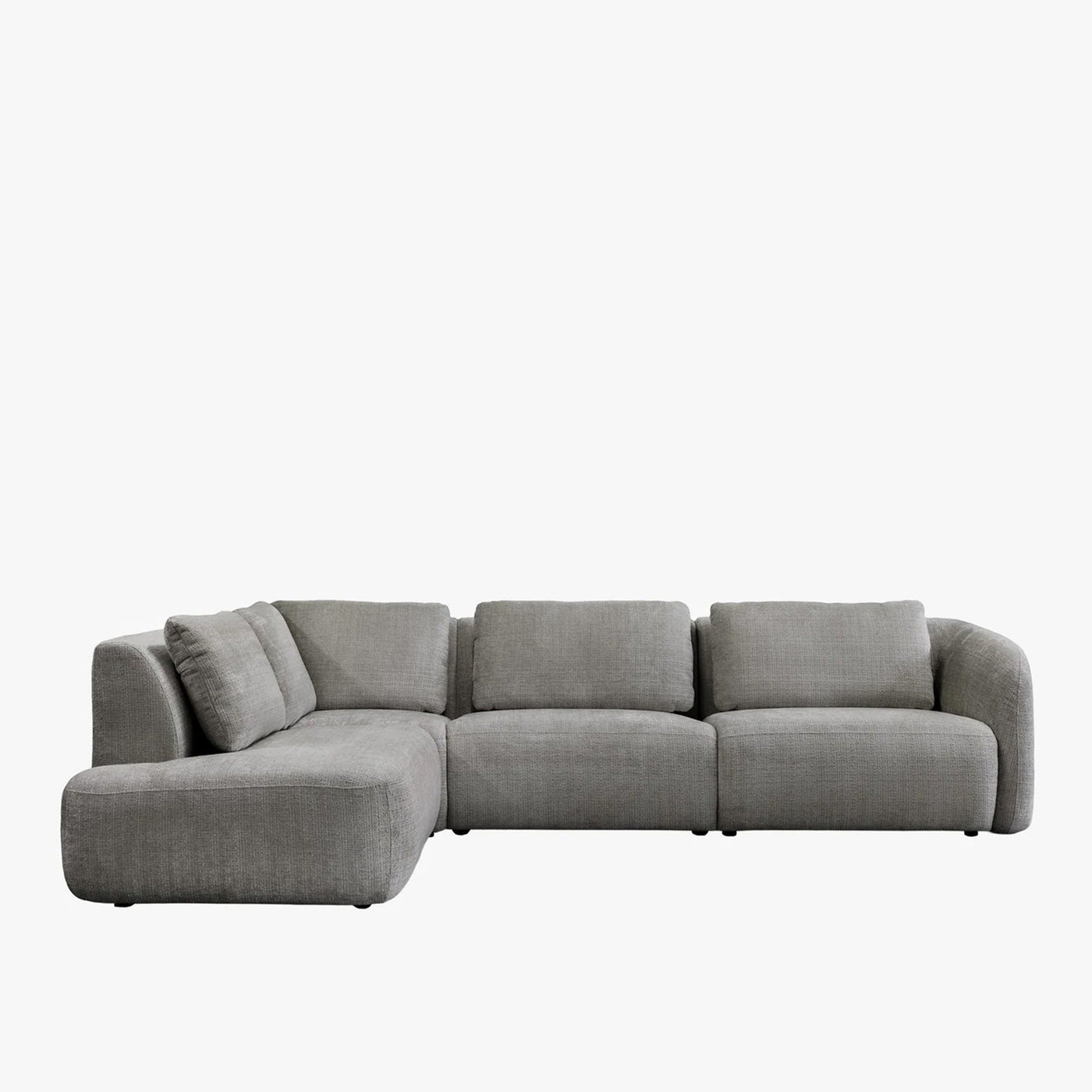 MERYA Canapé d'angle modulable en tissu gris - Angle gauche - Canapés d'angle - Mobilier Deco