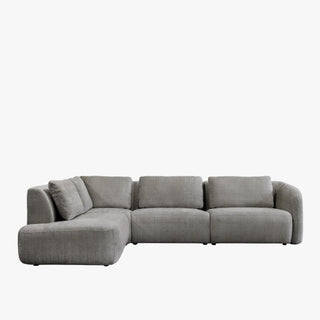 MERYA Canapé d'angle modulable en tissu gris - Angle gauche