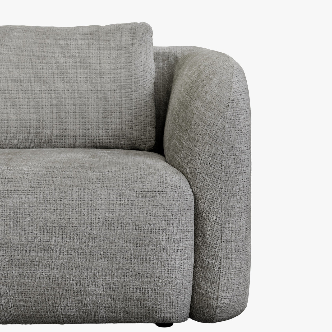 MERYA Canapé d'angle modulable en tissu gris - Angle gauche - Canapés d'angle - Mobilier Deco