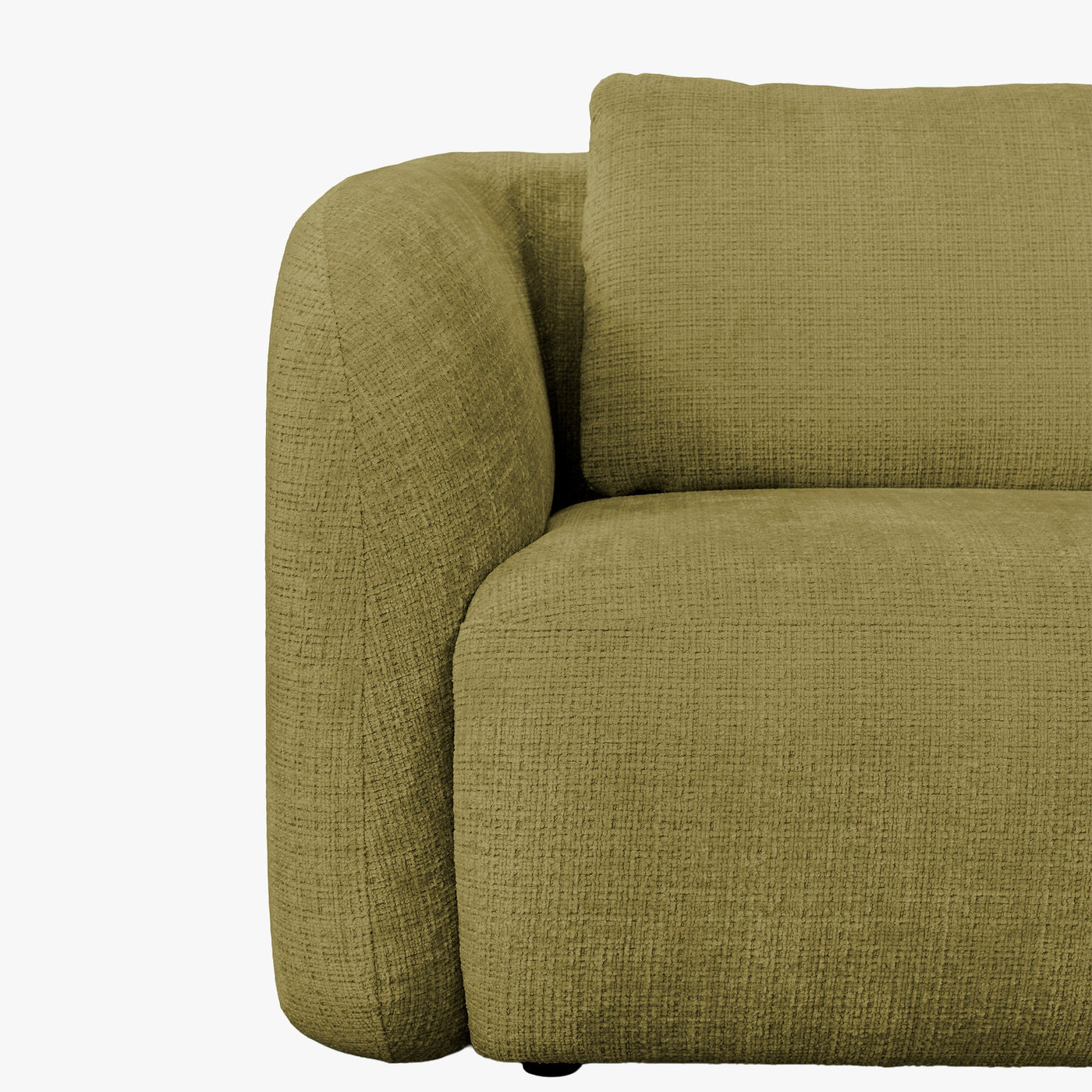 MERYA Canapé d'angle modulable en tissu vert olive - Angle droit - Canapés d'angle - Mobilier Deco