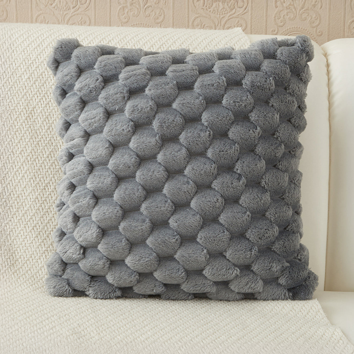 MEYS Coussin carré en tissu gris 45x45 cm
