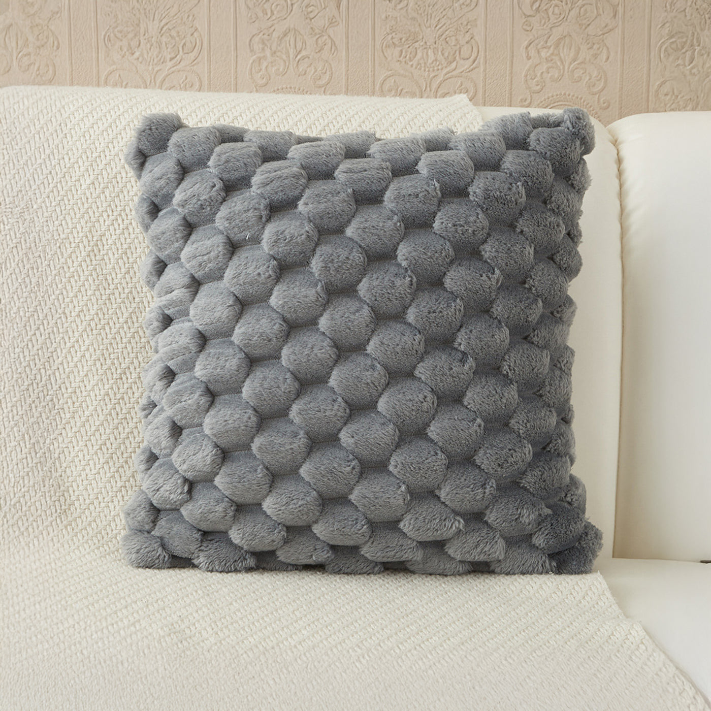 MEYS Coussin carré en tissu gris 45x45 cm