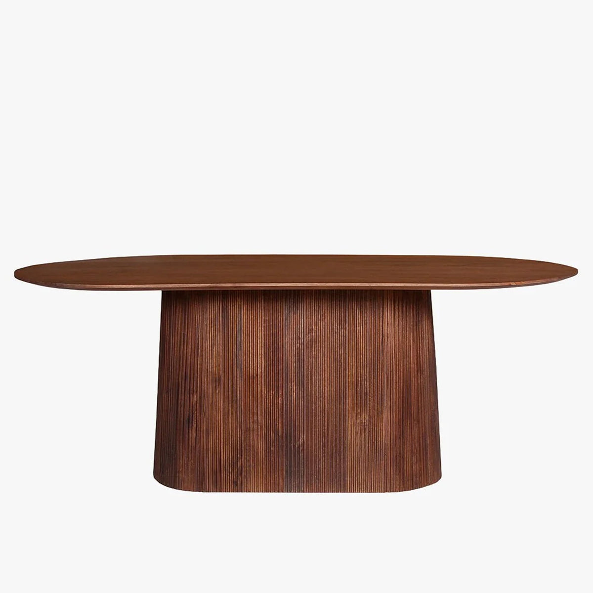 MIGUEL Table à manger ovale en bois de manguier brun clair 200 cm - Table à manger - Mobilier Deco