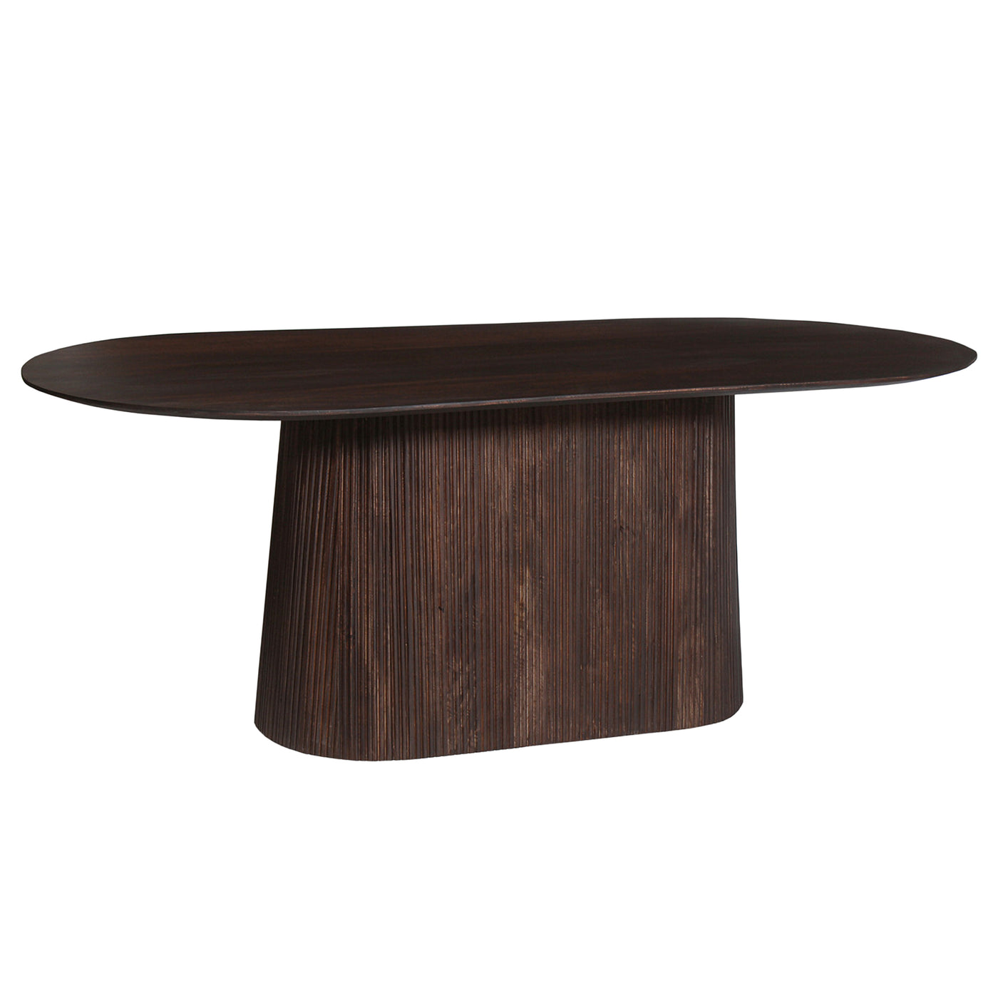MIGUEL XL Table à manger ovale en bois de manguier brun foncé 230 cm