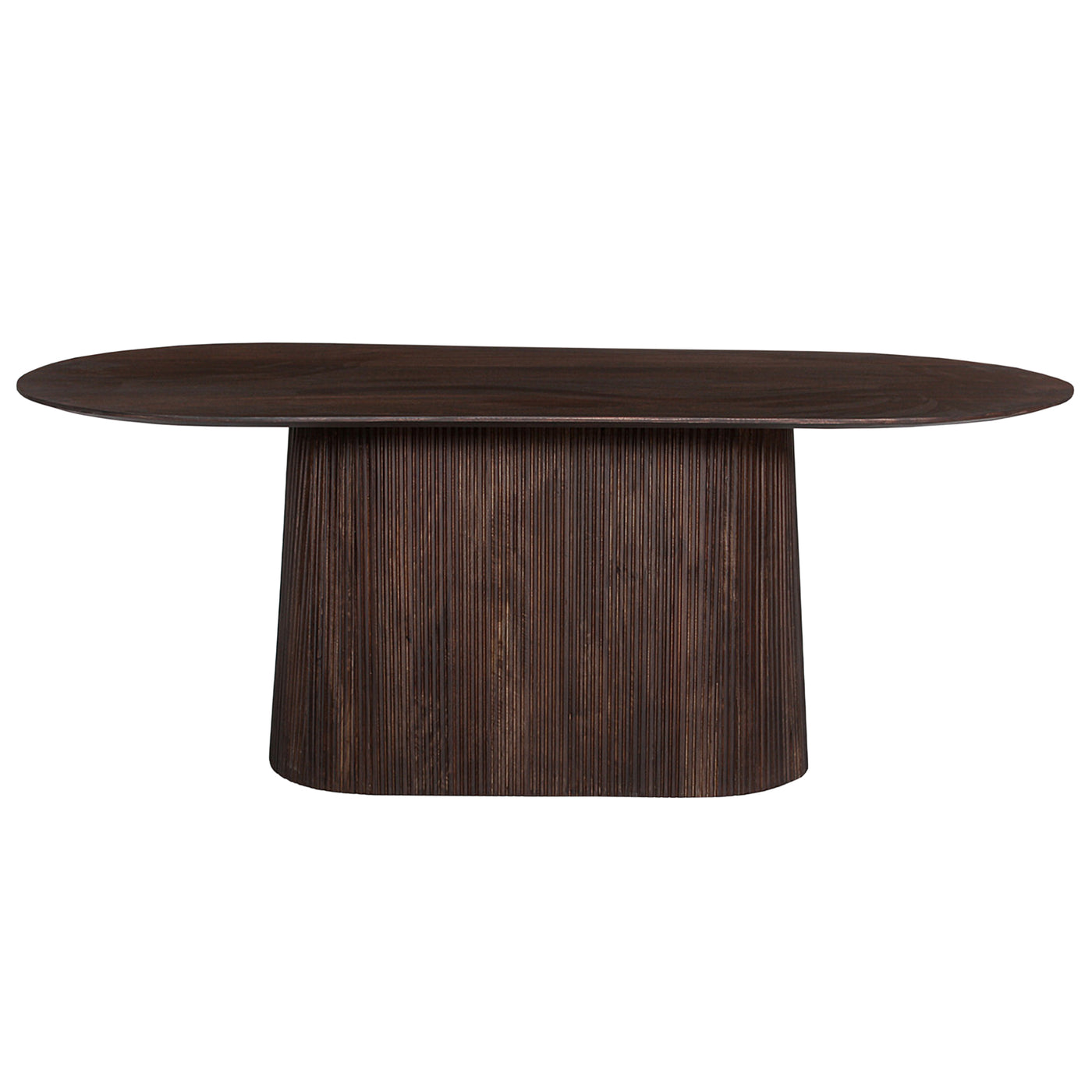 MIGUEL XL Table à manger ovale en bois de manguier brun foncé 230 cm