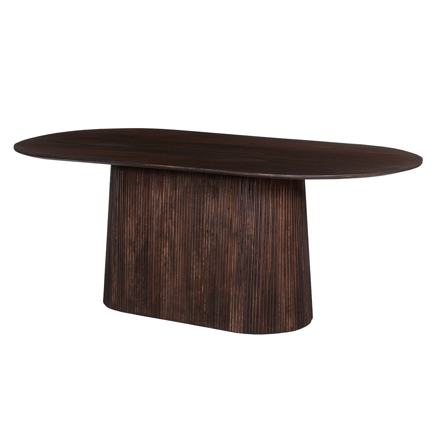 MIGUEL XL Table à manger ovale en bois de manguier brun foncé 230 cm