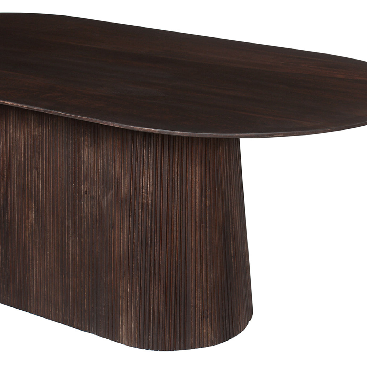 MIGUEL XL Table à manger ovale en bois de manguier brun foncé 230 cm