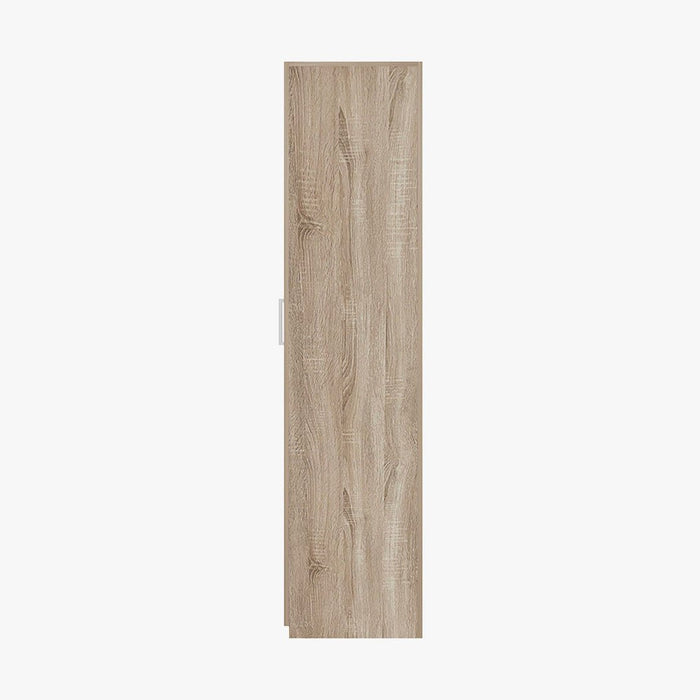 MIKE Armoire 1 porte 4 étagères couleur chêne clair