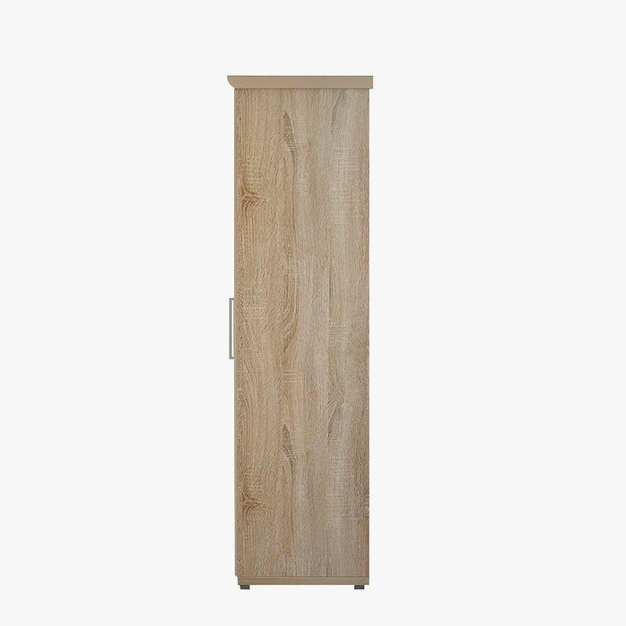 MIKE XL Armoire 3 portes 8 étagères couleur chêne clair