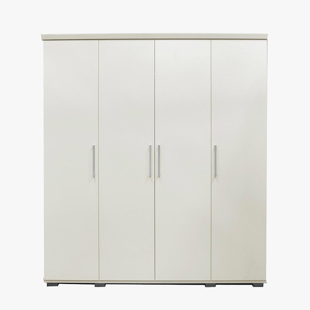 MIKE XXL Armoire 4 portes 7 étagères et penderie blanc - Armoire - Mobilier Deco