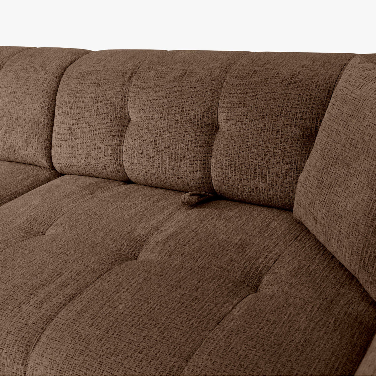 MILAN Canapé d'angle convertible en tissu taupe - Angle gauche - Mobilier Deco