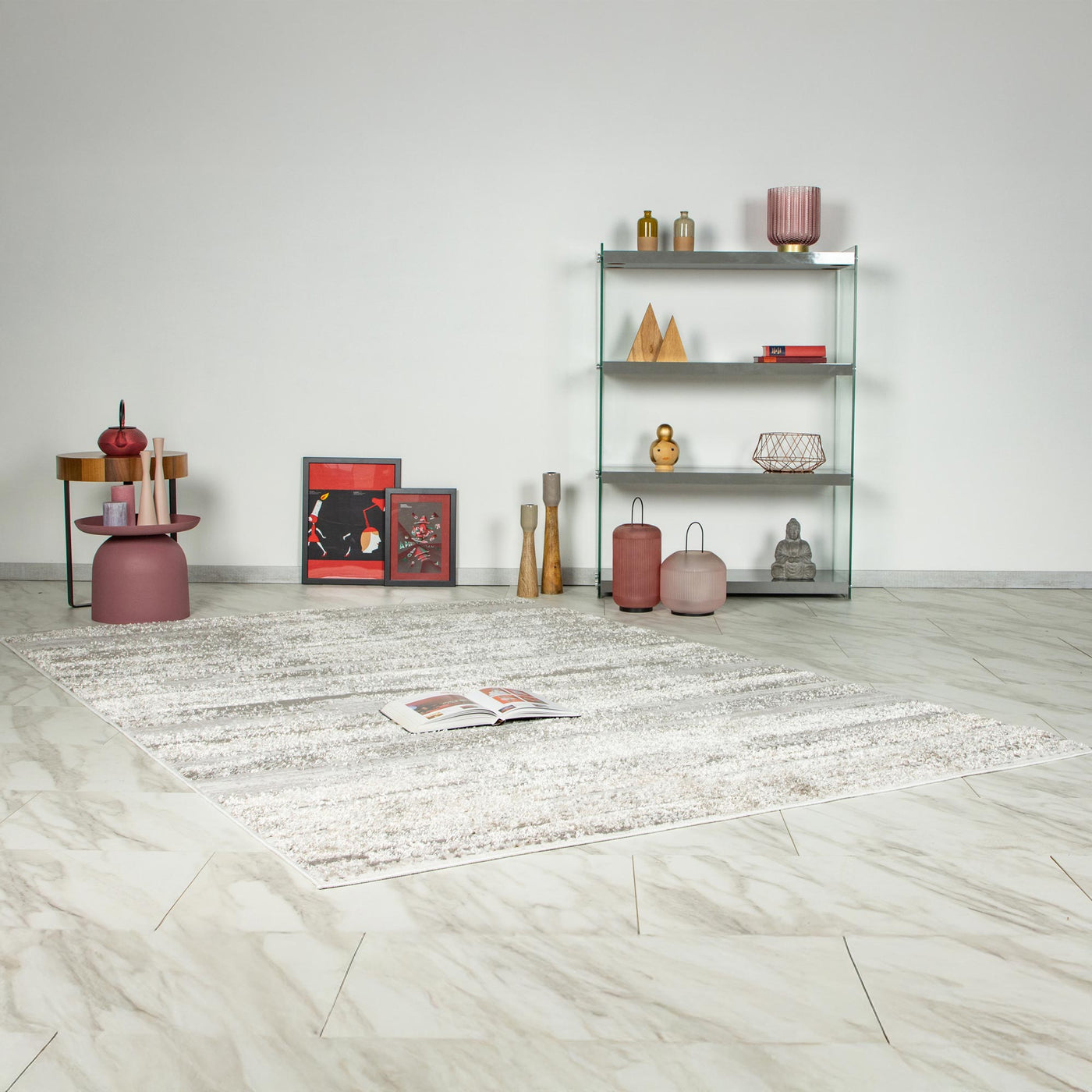 MILAS 2 Tapis en tissu texturé beige - 160x230 cm