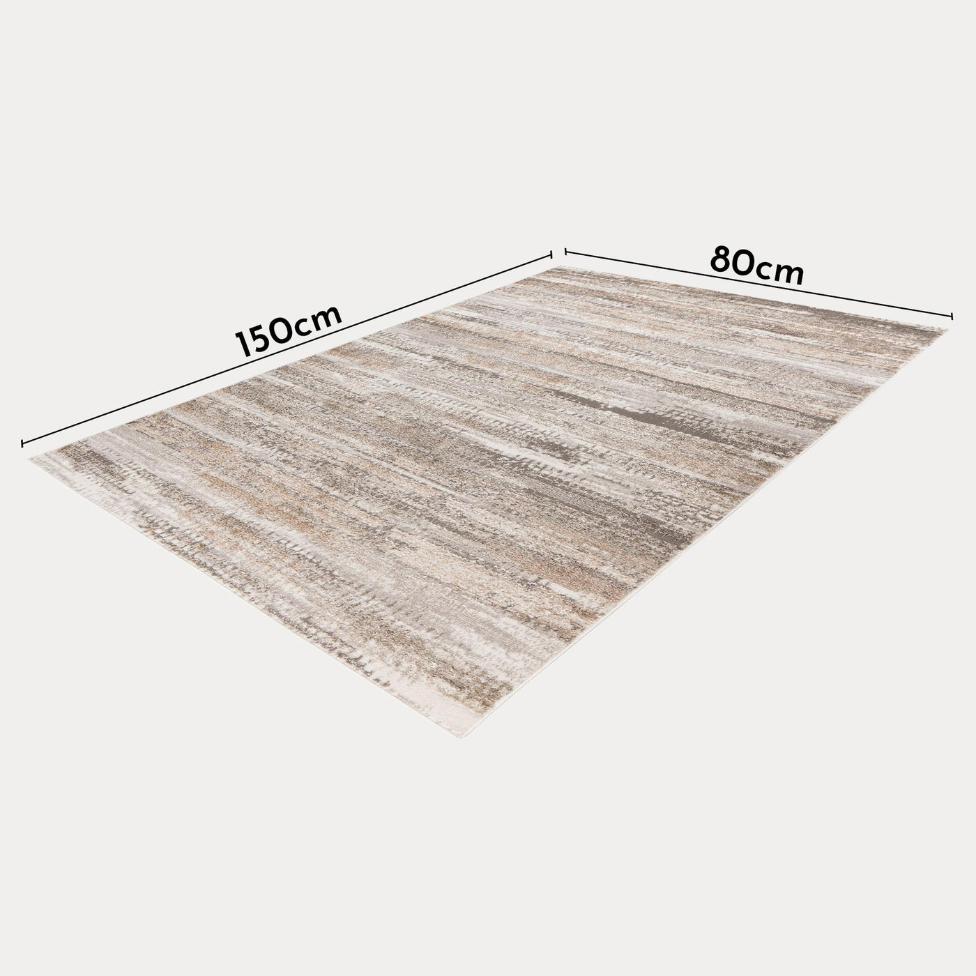 MILAS 2 Tapis en tissu texturé beige - 80x150 cm - Tapis - Mobilier Deco