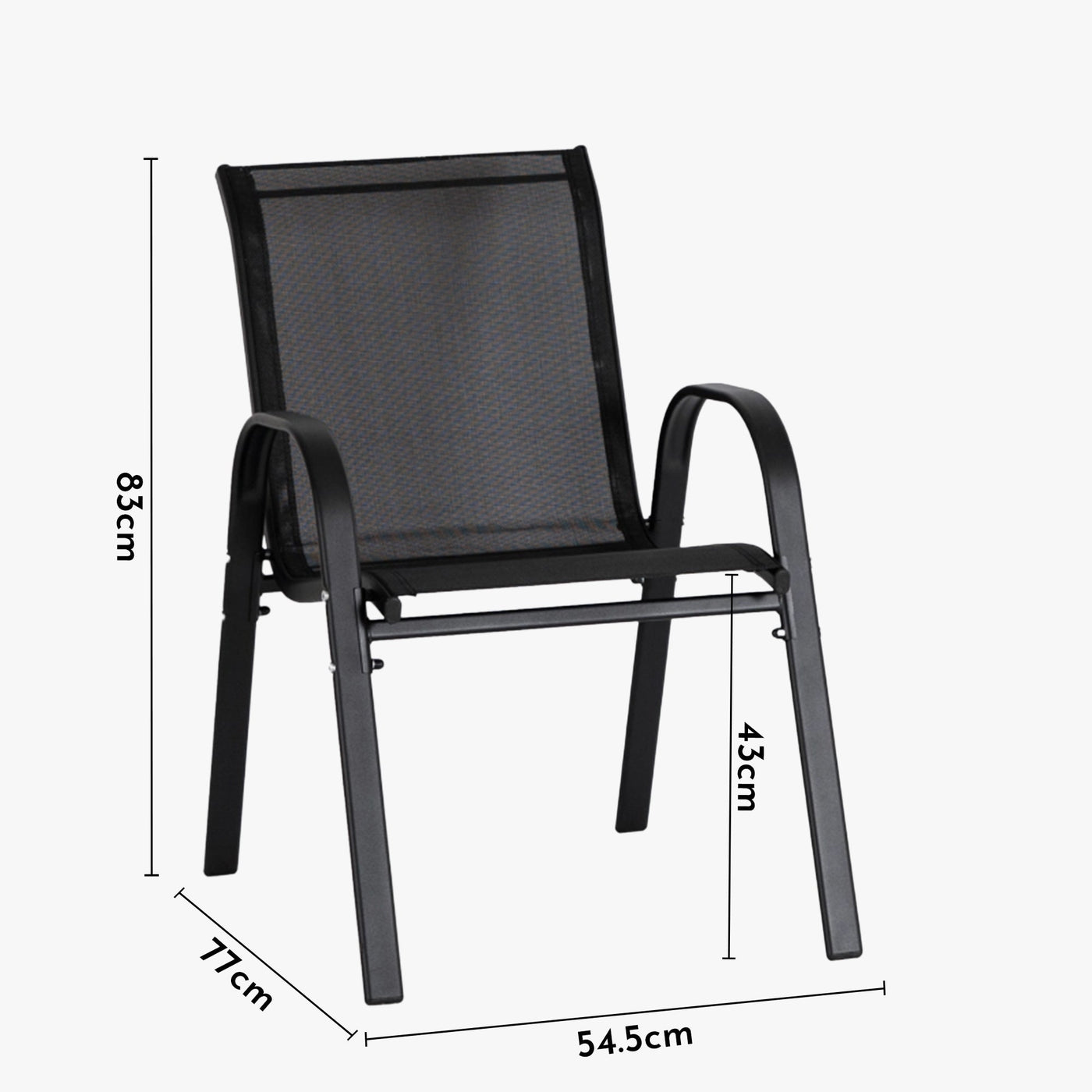 MINNESOTA Ensemble de mobilier de jardin 4 places avec table en verre noir - Mobilier de jardin - Mobilier Deco