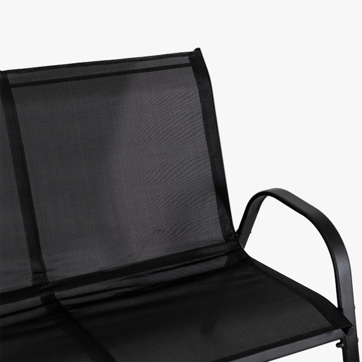 MINNESOTA Ensemble de mobilier de jardin 4 places avec table en verre noir - Mobilier de jardin - Mobilier Deco