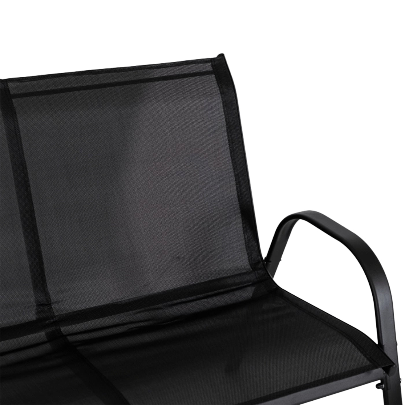MINNESOTA Ensemble de mobilier de jardin 4 places avec table en verre noir