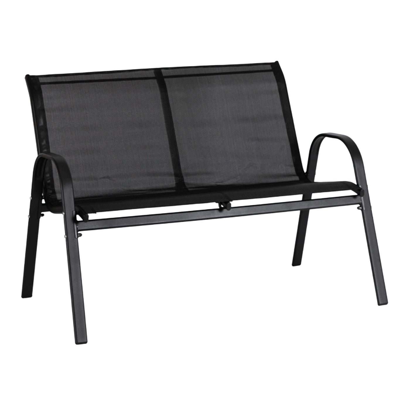 MINNESOTA Ensemble de mobilier de jardin 4 places avec table en verre noir