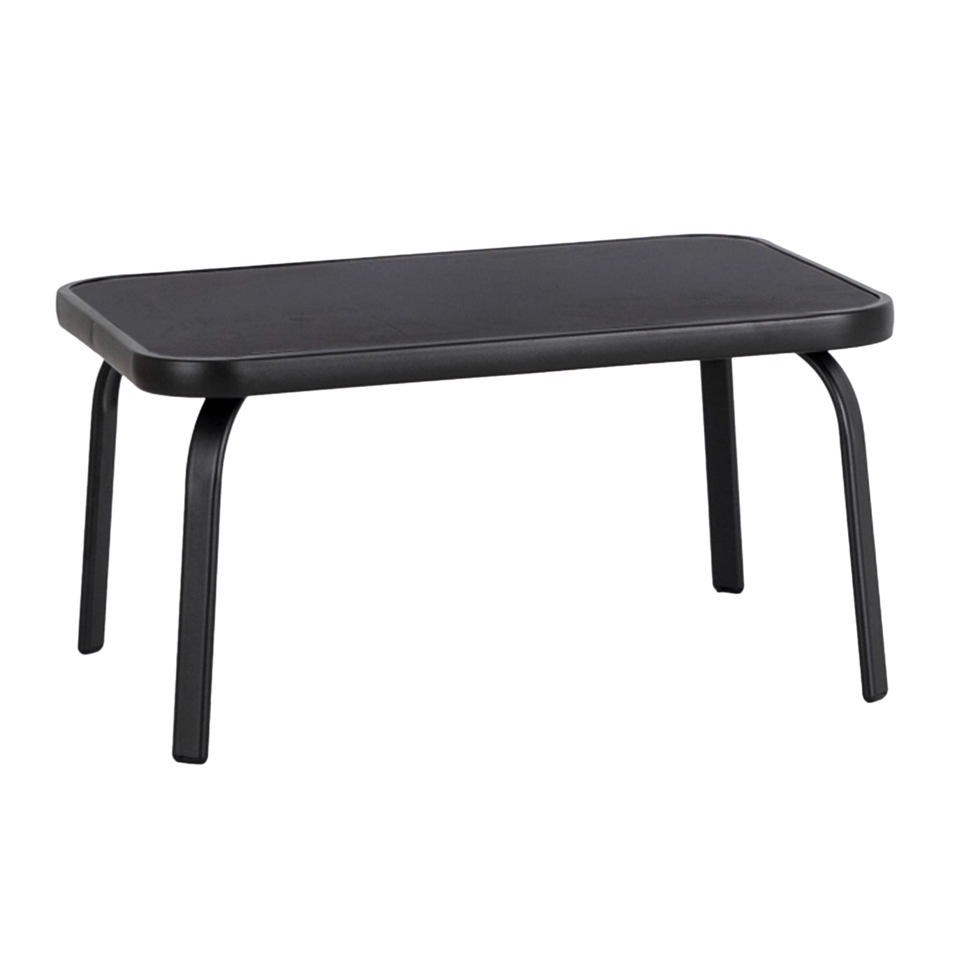 MINNESOTA Ensemble de mobilier de jardin 4 places avec table en verre noir