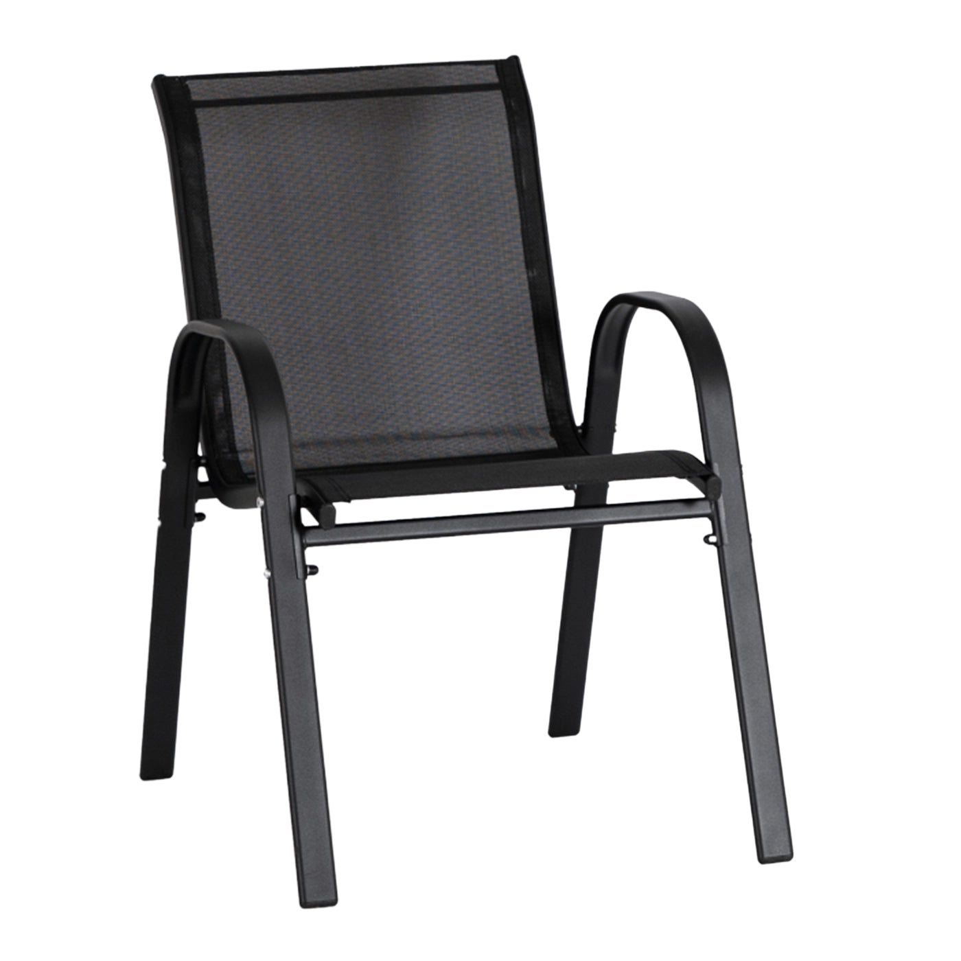 MINNESOTA Ensemble de mobilier de jardin 4 places avec table en verre noir