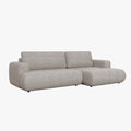MIREL Canapé d'angle convertible en tissu taupe - Angle droit