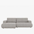 MIREL Canapé d'angle convertible en tissu taupe - Angle gauche