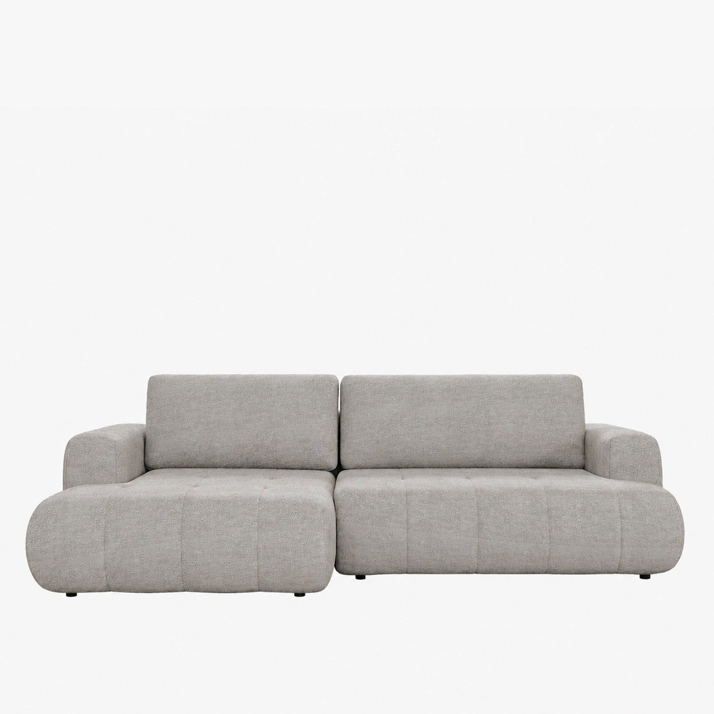 MIREL Canapé d'angle convertible en tissu taupe - Angle gauche - Canapé d'angle convertible - Mobilier Deco