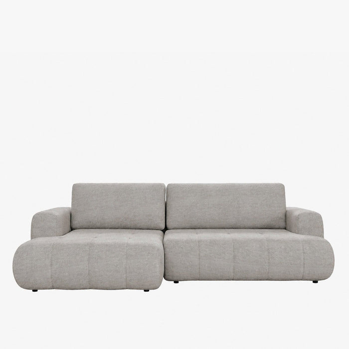 MIREL Canapé d'angle convertible en tissu taupe - Angle gauche