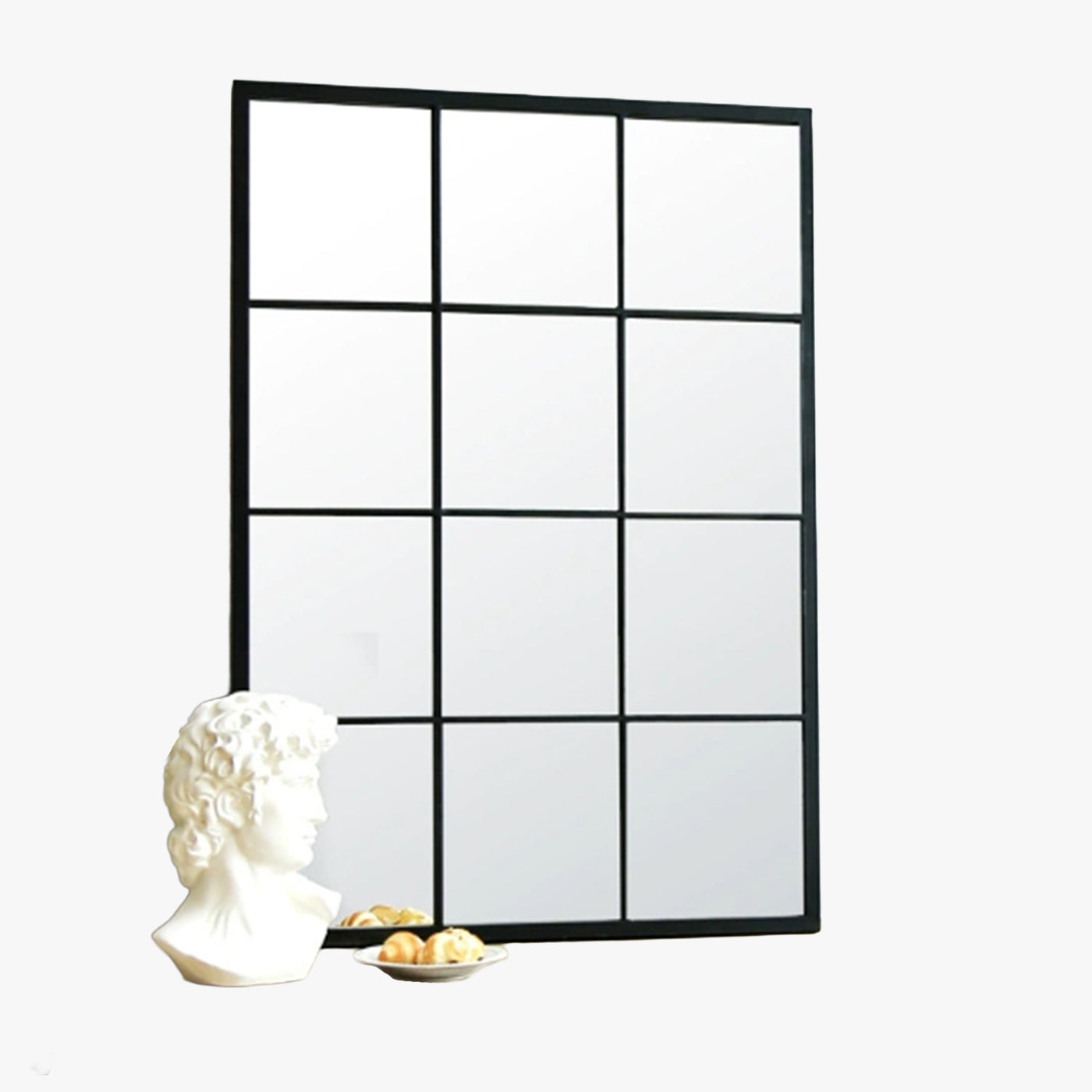 ARYA Miroir mural rectangulaire en fer noir 120x80 cm