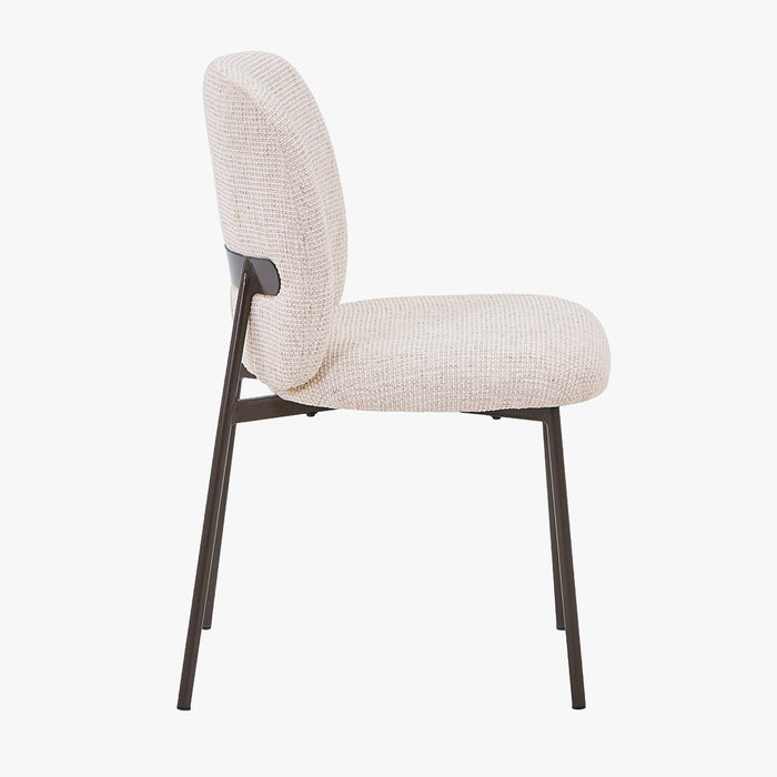MOGAN Lot de 2 chaises en tissu beige pieds en métal noir