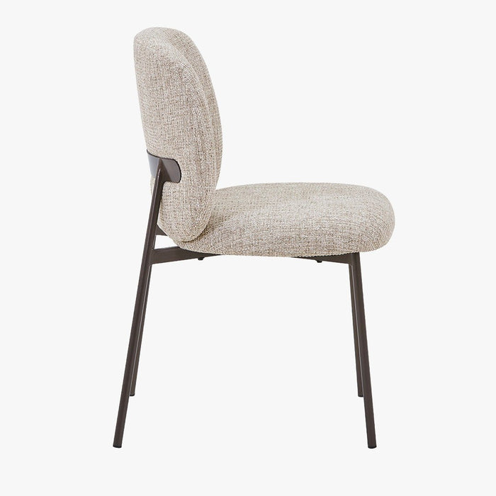 MOGAN Lot de 2 chaises en tissu taupe pieds en métal noir