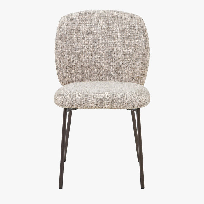 MOGAN Lot de 2 chaises en tissu taupe pieds en métal noir