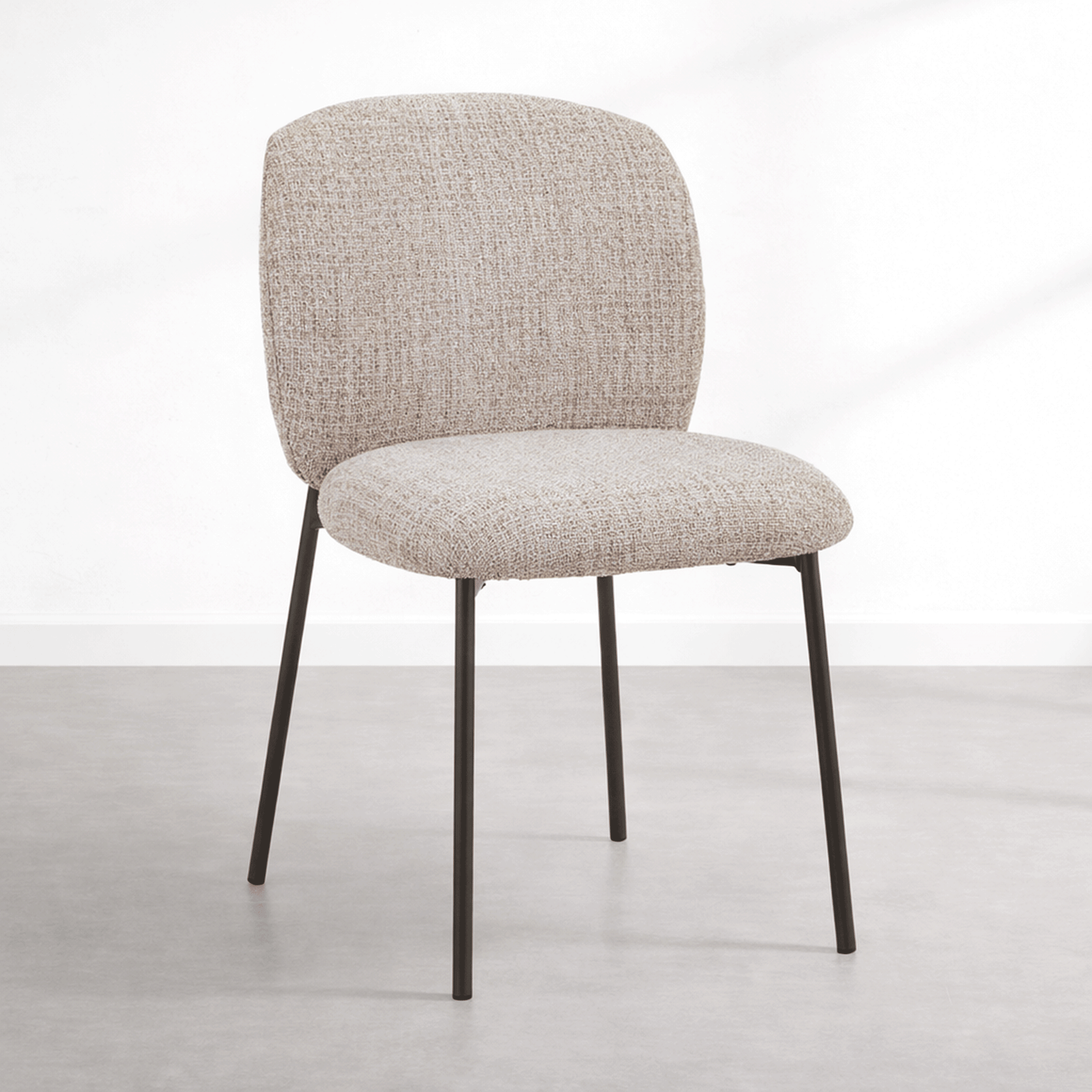 MOGAN Lot de 2 chaises en tissu taupe pieds en métal noir