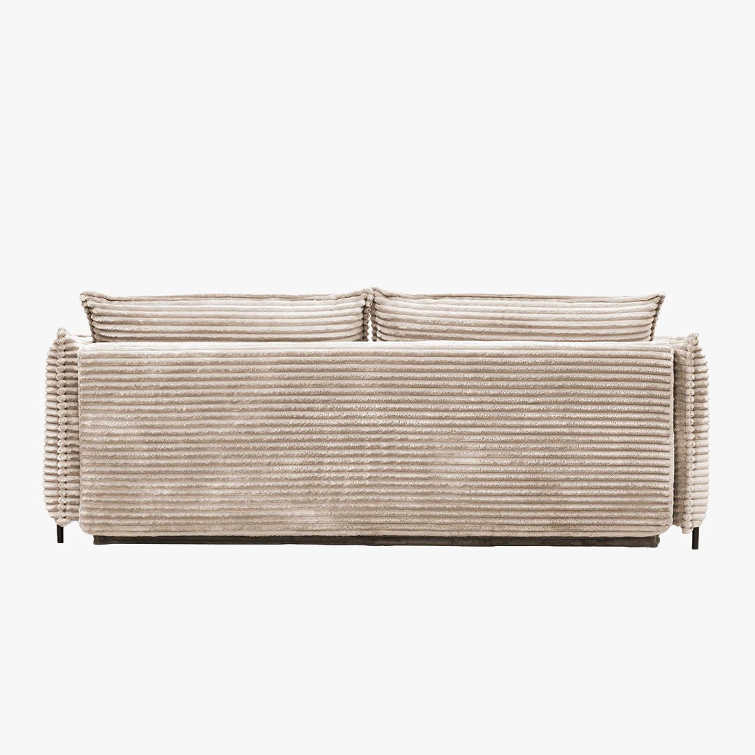 MONICA Canapé 3 places convertible avec coffre velours gros côtelé beige - Canapés convertibles - Mobilier Deco