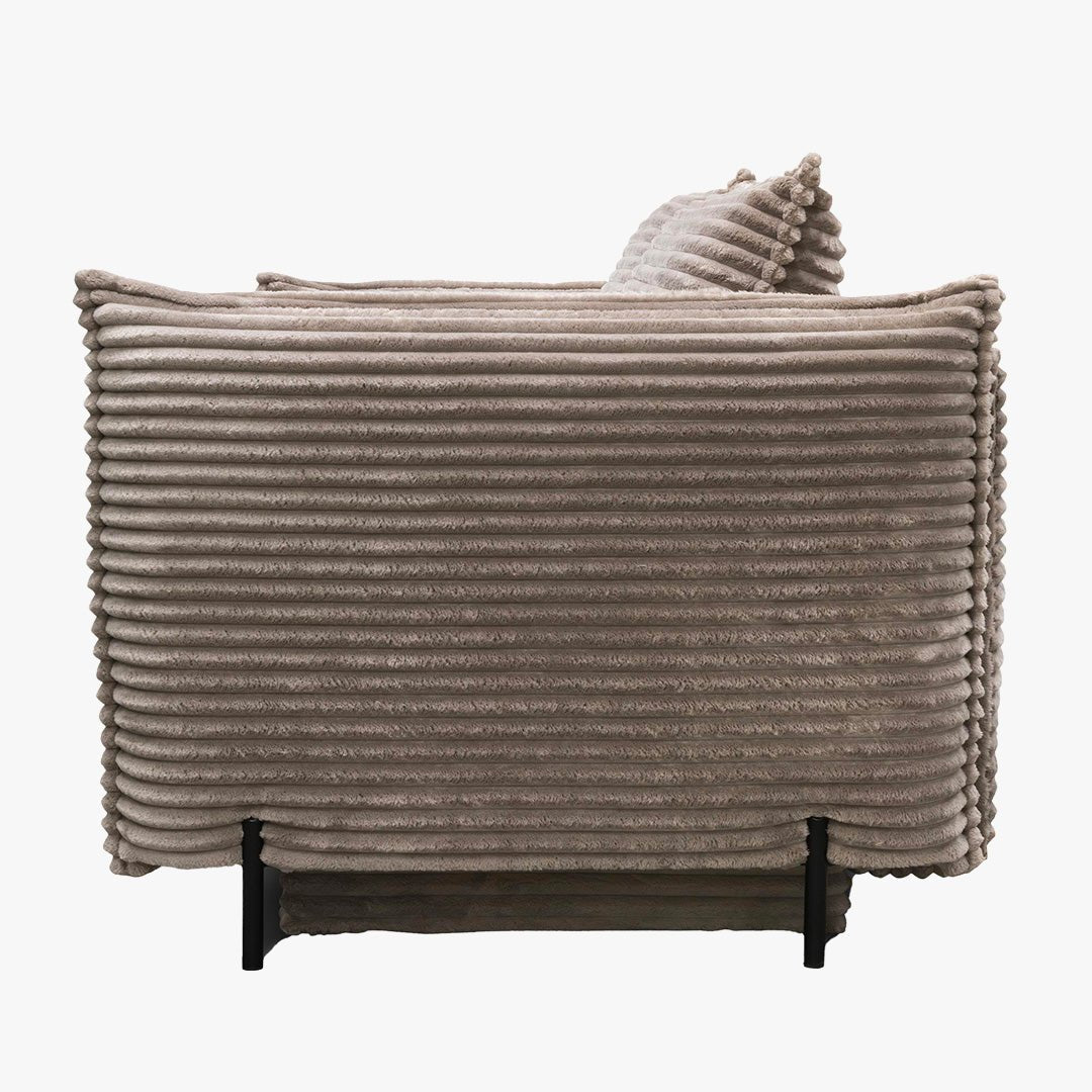 MONICA Canapé 3 places convertible avec coffre velours gros côtelé taupe - Canapés convertibles - Mobilier Deco