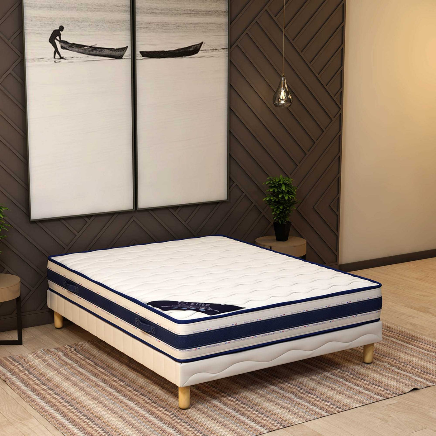 MOON Ensemble sommier+matelas 22 cm 160x200