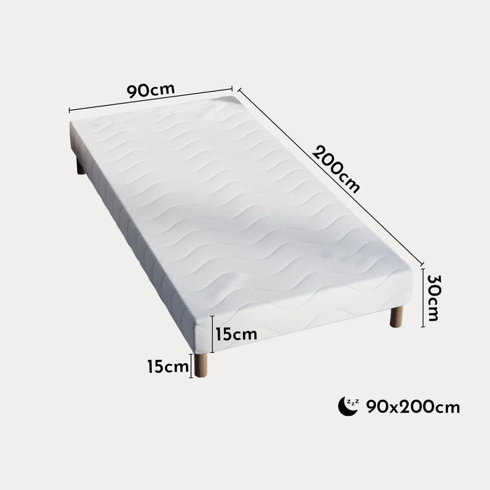 MOONLIGHT Sommier 90x200 + 4 pieds