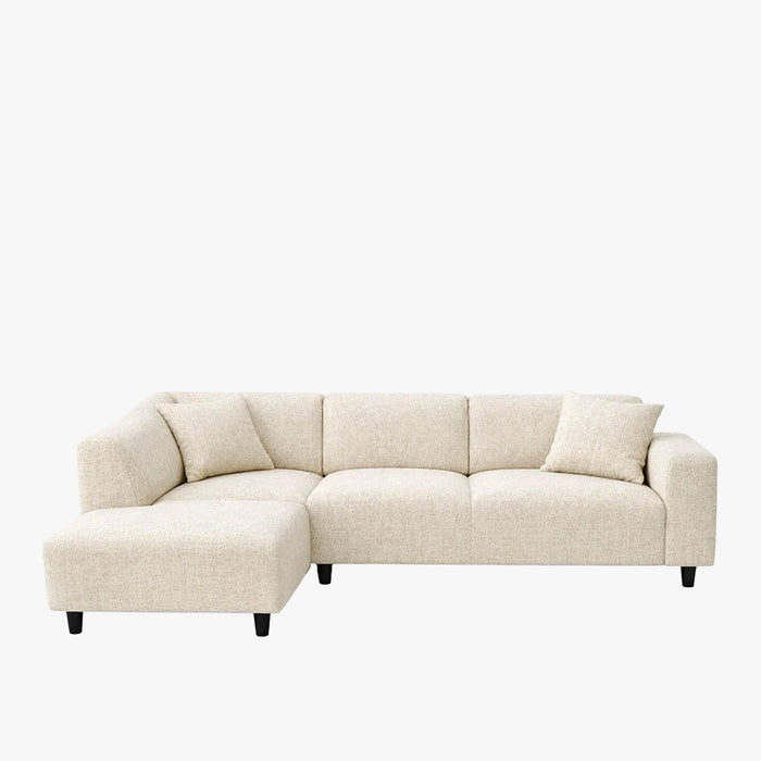 MUNICH Canapé d'angle en tissu beige foncé - Angle gauche