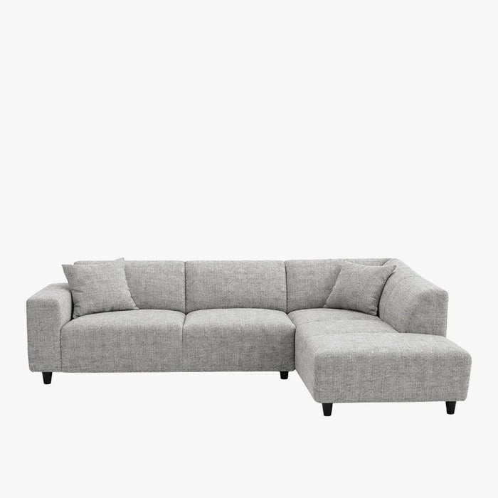 MUNICH Canapé d'angle en tissu gris - Angle droit
