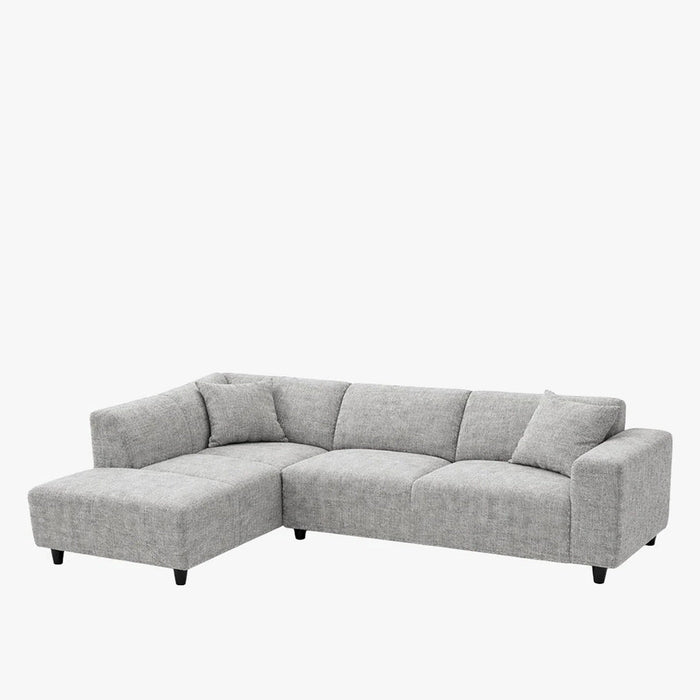 MUNICH Canapé d'angle en tissu gris - Angle gauche