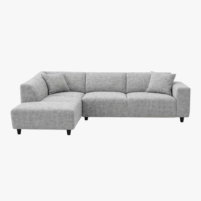 MUNICH Canapé d'angle en tissu gris - Angle gauche