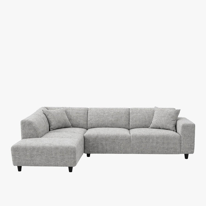 MUNICH Canapé d'angle en tissu gris - Angle gauche