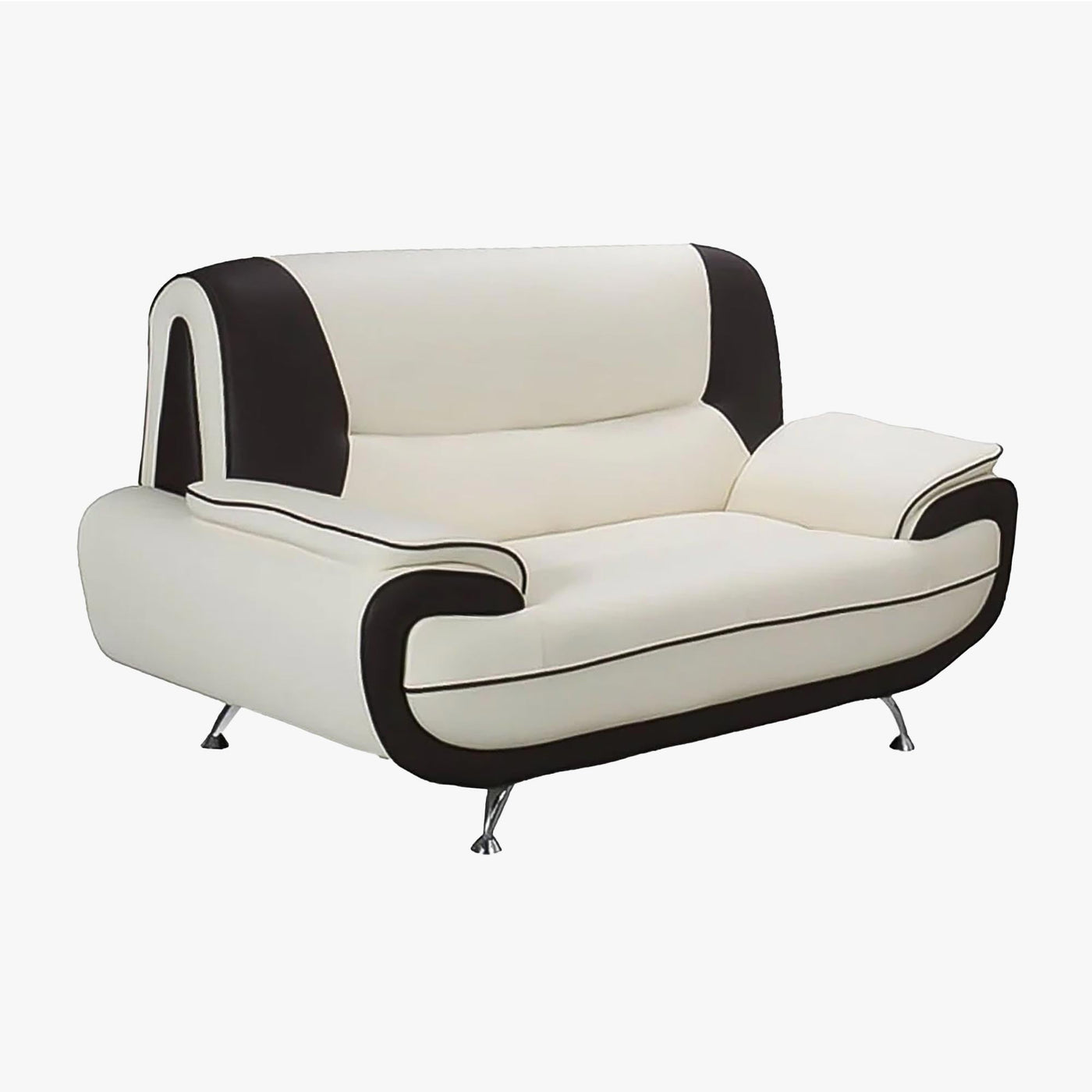MUZA Ensemble canapé design en simili cuir blanc et noir - Ensemble de canapés - Mobilier Deco