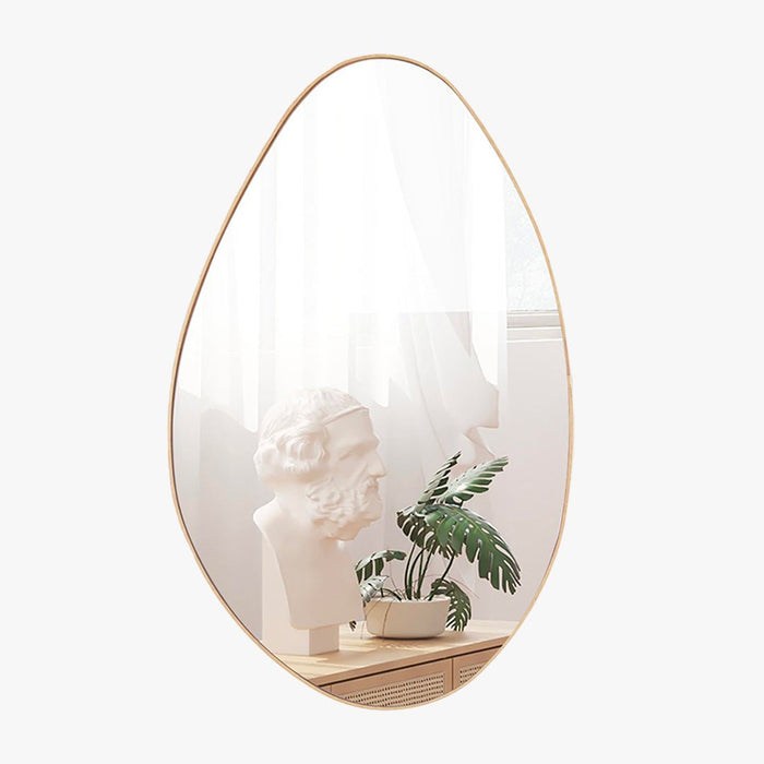 NACIA Miroir mural ovale 80x50 cm couleur chêne vieilli