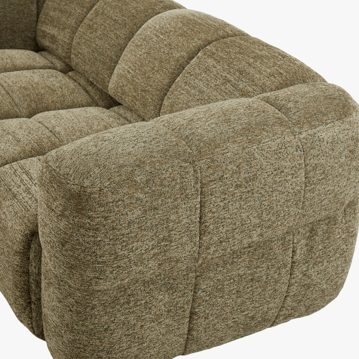 NALA Canapé 3 places relax électrique avec assises coulissantes en tissu vert - Canapé relax - Mobilier Deco