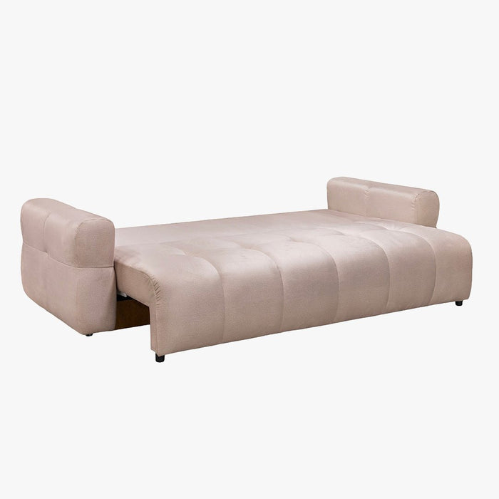 NAOMI Canapé 3 places convertible avec coffre en tissu beige