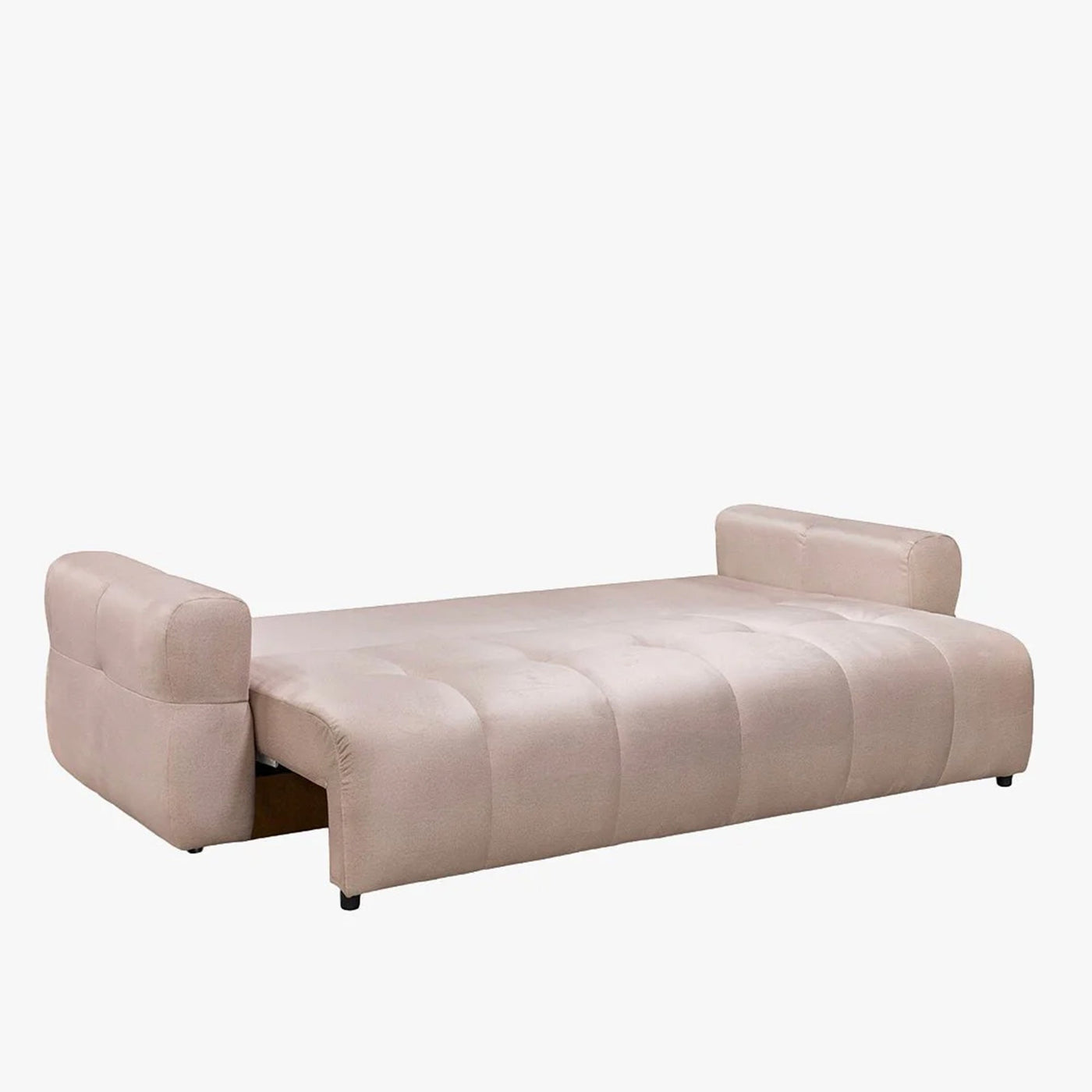 NAOMI Canapé 3 places convertible avec coffre en tissu beige - Canapés convertibles - Mobilier Deco