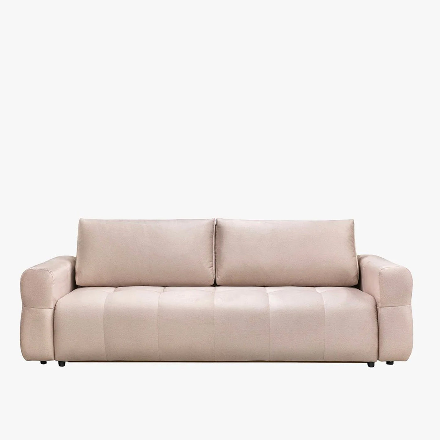 NAOMI Canapé 3 places convertible avec coffre en tissu beige - Canapés convertibles - Mobilier Deco
